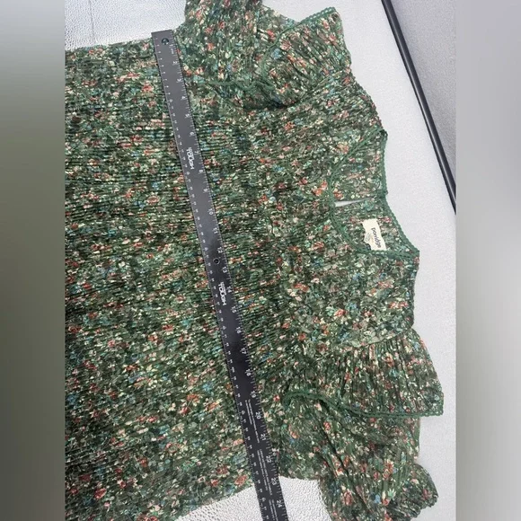 Anthropologie Porridge Pleated Floral Printed Lace Blouse Size L Romantic - Picture 13 of 14